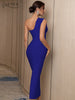 Adyce 2023 Elegant Women One Shoulder Bandage Dress Sexy Sleeveless Bodycon Sky Blue Celebrity Evening Party Dresses