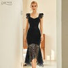 Adyce 2023 Spaghetti Strap Lace Sleeveless Party Bandage Dress Sexy Women Green Midi Bodycon Celebrity Runway Club Dress