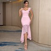 Adyce 2023 Spaghetti Strap Lace Sleeveless Party Bandage Dress Sexy Women Green Midi Bodycon Celebrity Runway Club Dress
