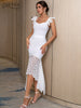 Adyce 2023 Spaghetti Strap Lace Sleeveless Party Bandage Dress Sexy Women Green Midi Bodycon Celebrity Runway Club Dress
