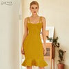 Adyce 2023 Spaghetti Strap Mermaid Bodycon Bandage Dress Sexy Women Summer Sleeveless Club Celebrity Runway Party Mini Dress