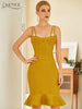 Adyce 2023 Spaghetti Strap Mermaid Bodycon Bandage Dress Sexy Women Summer Sleeveless Club Celebrity Runway Party Mini Dress