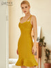Adyce 2023 Spaghetti Strap Mermaid Bodycon Bandage Dress Sexy Women Summer Sleeveless Club Celebrity Runway Party Mini Dress