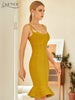 Adyce 2023 Spaghetti Strap Mermaid Bodycon Bandage Dress Sexy Women Summer Sleeveless Club Celebrity Runway Party Mini Dress