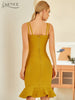 Adyce 2023 Spaghetti Strap Mermaid Bodycon Bandage Dress Sexy Women Summer Sleeveless Club Celebrity Runway Party Mini Dress