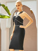 Adyce 2023 Summer Black Bodycon Bandage Dress Women Sexy Sleeveless Diamond Midi Celebrity Evening Runway Club Party Dresses
