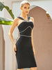 Adyce 2023 Summer Black Bodycon Bandage Dress Women Sexy Sleeveless Diamond Midi Celebrity Evening Runway Club Party Dresses
