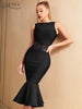 Adyce 2023 Summer Black Mermaid Bodycon Bandage Dress Women Sexy Tank Sleeveless Celebrity Runway Club Party Dress Vestidos
