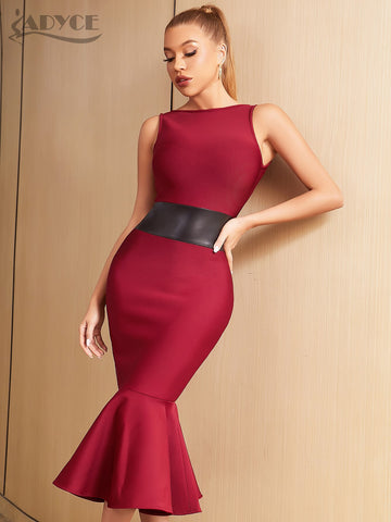 Adyce 2023 Summer Black Mermaid Bodycon Bandage Dress Women Sexy Tank Sleeveless Celebrity Runway Club Party Dress Vestidos