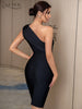 Adyce 2023 Summer Black One Shoulder Bandage Dress Women Sexy Sleeveless Bodycon Club Celebrity Evening Party Dress Vestidos