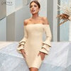 Adyce 2023 Summer Butterfly Long Sleeve Bandage Dress Women Sexy Off Shoulder Celebrity Evening Runway Bodycon Party Dresses