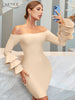 Adyce 2023 Summer Butterfly Long Sleeve Bandage Dress Women Sexy Off Shoulder Celebrity Evening Runway Bodycon Party Dresses