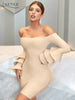Adyce 2023 Summer Butterfly Long Sleeve Bandage Dress Women Sexy Off Shoulder Celebrity Evening Runway Bodycon Party Dresses