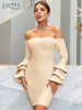 Adyce 2023 Summer Butterfly Long Sleeve Bandage Dress Women Sexy Off Shoulder Celebrity Evening Runway Bodycon Party Dresses
