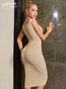 Adyce 2023 Summer Women's Dress Sexy V Neck Tank Sleeveless Celebrity Elegant Evening Midi Club Party Dress Outfits
