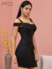 Adyce 2023 Summer Off Shoulder Bodycon Bandage Dress Women Sexy Spaghetti Strap Strapless Club Celebrity Evening Party Dress