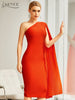 Adyce 2023 Summer One Shoulder Bodycon Bandage Dress Sexy Sleeveless Strapless Midi Celebrity Evening Runway Party Dress