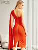 Adyce 2023 Summer One Shoulder Bodycon Bandage Dress Sexy Sleeveless Strapless Midi Celebrity Evening Runway Party Dress
