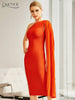 Adyce 2023 Summer One Shoulder Bodycon Bandage Dress Sexy Sleeveless Strapless Midi Celebrity Evening Runway Party Dress