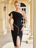 Adyce 2023 Summer One Shoulder Women Bodycon Bandage Dress Sexy Sleeveless Black Club Celebrity Evening Runway Party Dresses