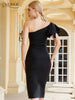 Adyce 2023 Summer One Shoulder Women Bodycon Bandage Dress Sexy Sleeveless Black Club Celebrity Evening Runway Party Dresses