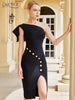 Adyce 2023 Summer One Shoulder Women Bodycon Bandage Dress Sexy Sleeveless Black Club Celebrity Evening Runway Party Dresses