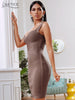 Adyce 2023 Summer Party Bandage Dress Women Sexy Sleeveless Spaghetti Strap Bodycon Midi Khaki Celebrity Evening Club Dress