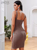 Adyce 2023 Summer Party Bandage Dress Women Sexy Sleeveless Spaghetti Strap Bodycon Midi Khaki Celebrity Evening Club Dress