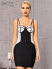 Adyce 2023 Summer Patchwork Bodycon Bandage Dress Sexy Spaghetti Strap Sleeveless Club Celebrity Evening Party Dress Vestido