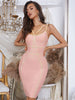 Adyce 2023 Summer Spaghetti Strap Bandage Dress For Women Sexy Striped Sleeveless Night Club Party Runway Bodycon Slip Dress