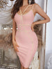 Adyce 2023 Summer Spaghetti Strap Bandage Dress For Women Sexy Striped Sleeveless Night Club Party Runway Bodycon Slip Dress