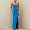 Adyce 2023 Summer Strapless Hollow Out Bodycon Bandage Dress Sexy Women Sleeveless Blue Club Celebrity Runway Party Dresses