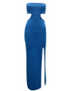 Adyce 2023 Summer Strapless Hollow Out Bodycon Bandage Dress Sexy Women Sleeveless Blue Club Celebrity Runway Party Dresses