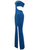Adyce 2023 Summer Strapless Hollow Out Bodycon Bandage Dress Sexy Women Sleeveless Blue Club Celebrity Runway Party Dresses