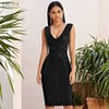 Adyce 2023 Summer Tank Bodycon Bandage Dress Women Sexy Sleeveless Lace V Neck Club Celebrity Evening Party Dresses Vestidos