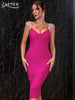 Adyce 2023 Summer Tassel Banage Dress Women Sexy Spaghetti Strap Sleeveless Black Midi Celebrity Runway Evening Party Dress
