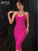 Adyce 2023 Summer Tassel Banage Dress Women Sexy Spaghetti Strap Sleeveless Black Midi Celebrity Runway Evening Party Dress