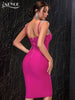 Adyce 2023 Summer Tassels Bandage Dress Women Sexy Spaghetti Strap Fringe Midi Celebrity Runway Evening Party Dress Vestidos
