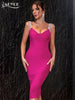 Adyce 2023 Summer Tassels Bandage Dress Women Sexy Spaghetti Strap Fringe Midi Celebrity Runway Evening Party Dress Vestidos