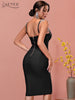 Adyce 2023 Summer Tassels Bandage Dress Women Sexy Spaghetti Strap Fringe Midi Celebrity Runway Evening Party Dress Vestidos