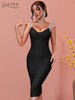 Adyce 2023 Summer Tassels Bandage Dress Women Sexy Spaghetti Strap Fringe Midi Celebrity Runway Evening Party Dress Vestidos