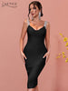 Adyce 2023 Summer Tassels Bandage Dress Women Sexy Spaghetti Strap Fringe Midi Celebrity Runway Evening Party Dress Vestidos