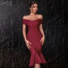 Adyce 2023 Summer White Off Shoulder Women Bodycon Bandage Dress Sexy Short Sleeve Celebrity Evening Runway Club Party Dress