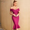 Adyce 2023 Summer White Off Shoulder Women Bodycon Bandage Dress Sexy Short Sleeve Celebrity Evening Runway Club Party Dress