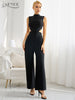 Adyce 2023 Summer Women Black Hollow Out Bandage Jumpsuits Sexy Sleeveless & Long Pants Elegant Out Wear Rompers Jumpsuits
