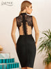 Adyce 2023 Summer Women Black Lace Bandage Dress Sexy White Backless Hollow Out Midi Celebrity Evening Runway Party Dresses