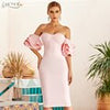 Adyce 2023 Summer Women Blue Off Shoulder Bodycon Bandage Dress Sexy Butterfly Short Sleeve Celebrity Runway Party Dress