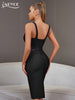Adyce 2023 Summer Women Elegant Black Bodycon Bandage Dress Sexy Spaghetti Strap Midi Blue Club Celebrity Runway Party Dress
