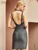 Adyce 2023 Summer Women Front Zipper Bodycon Party Bandage Dress Sexy V Neck Backless Celebrity Evening Runway Club Dresses
