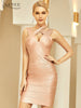 Adyce 2023 Summer Women Gold Tank Sleeveless Mini Bodycon Bandage Dress Sexy Hollow Out Club Celebrity Runway Party Dresses